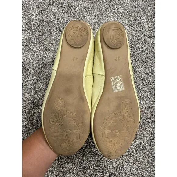Miz Mooz Lime Green Leather Flats Lace Size 37 EUC - Picture 5 of 5